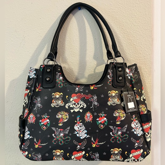 Ed Hardy skull tattoo large tote - Picture 2 of 8